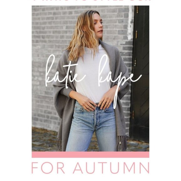 NWT Katie Kape Women's Black Gray Reversible Cape Shawl Fringe One Size 2623 - Picture 2 of 12